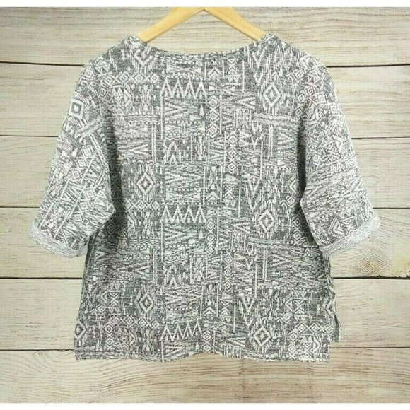 Forever 21 Women Short Sleeve Loose Shirt Tunic Blouse Top with Pockets Gray - Picture 8 of 9